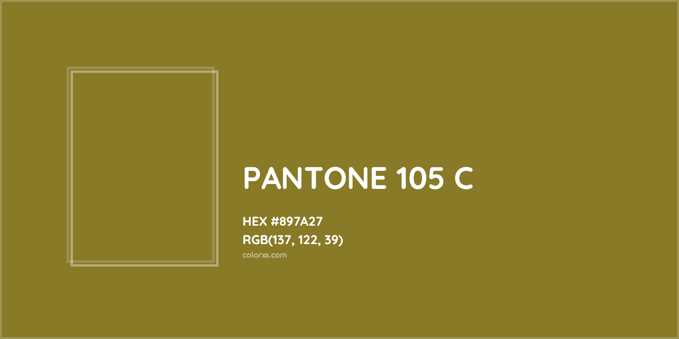 HEX #897A27 PANTONE 105 C CMS Pantone PMS - Color Code