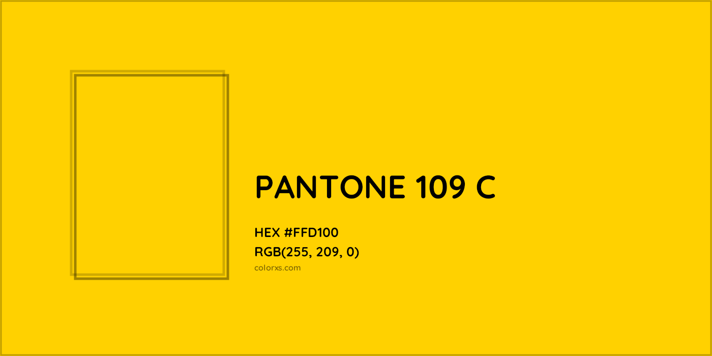 HEX #FFD100 PANTONE 109 C CMS Pantone PMS - Color Code