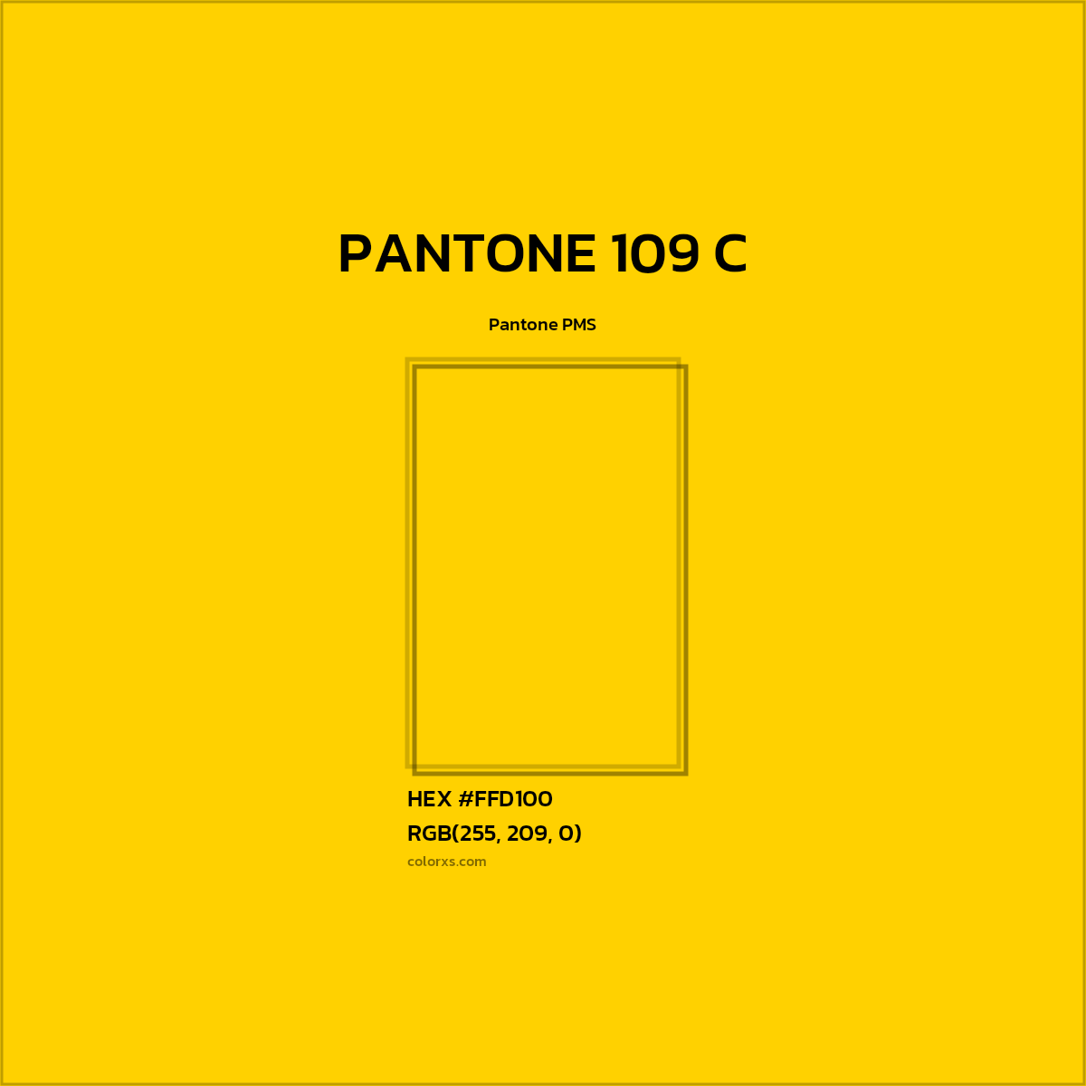 HEX #FFD100 PANTONE 109 C CMS Pantone PMS - Color Code