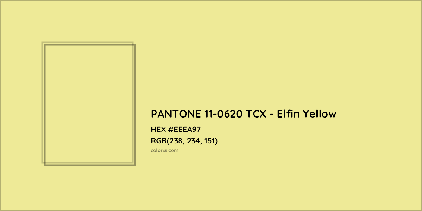 HEX #EEEA97 PANTONE 11-0620 TCX - Elfin Yellow CMS Pantone TCX - Color Code