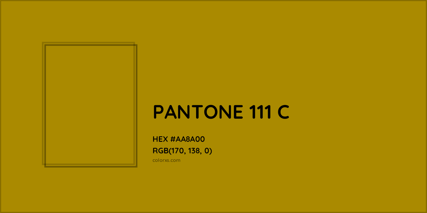 HEX #AA8A00 PANTONE 111 C CMS Pantone PMS - Color Code