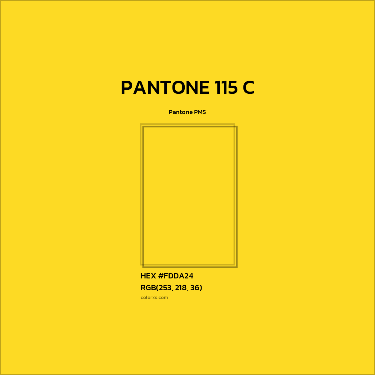 HEX #FDDA24 PANTONE 115 C CMS Pantone PMS - Color Code