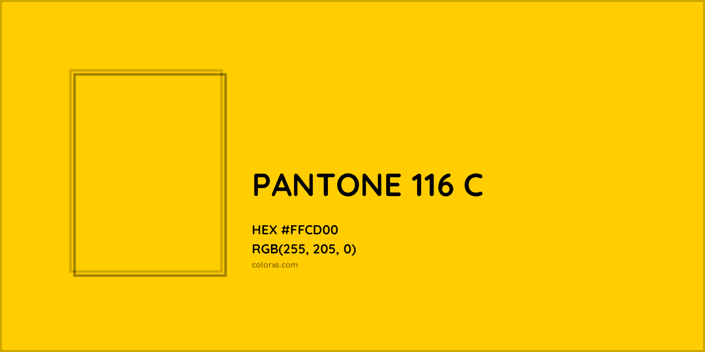 HEX #FFCD00 PANTONE 116 C CMS Pantone PMS - Color Code