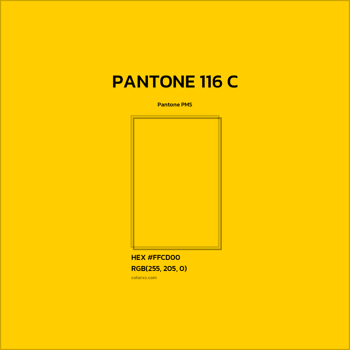 HEX #FFCD00 PANTONE 116 C CMS Pantone PMS - Color Code