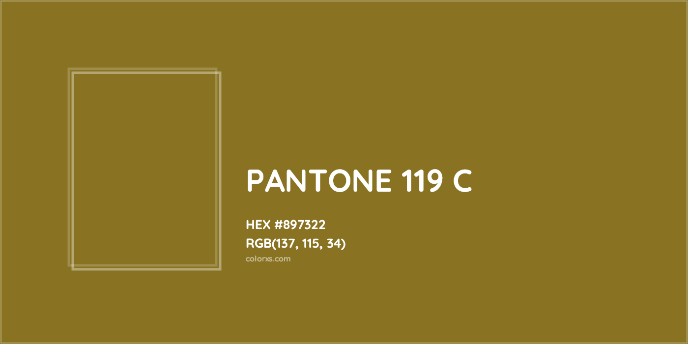 HEX #897322 PANTONE 119 C CMS Pantone PMS - Color Code