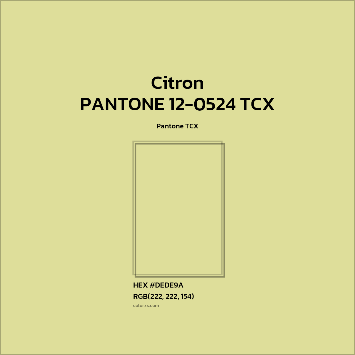 HEX #DEDE9A PANTONE 12-0524 TCX - Citron CMS Pantone TCX - Color Code
