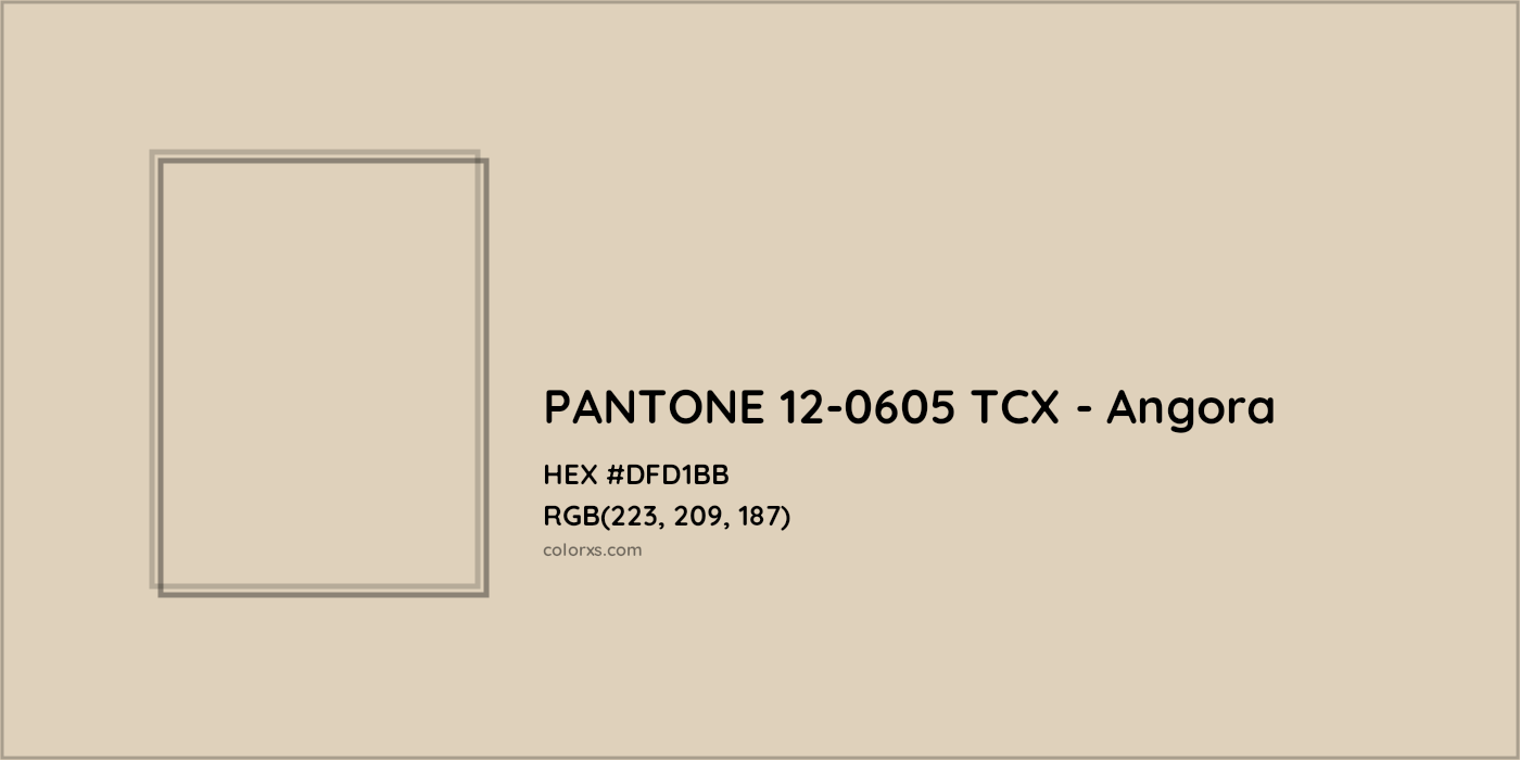 HEX #DFD1BB PANTONE 12-0605 TCX - Angora CMS Pantone TCX - Color Code