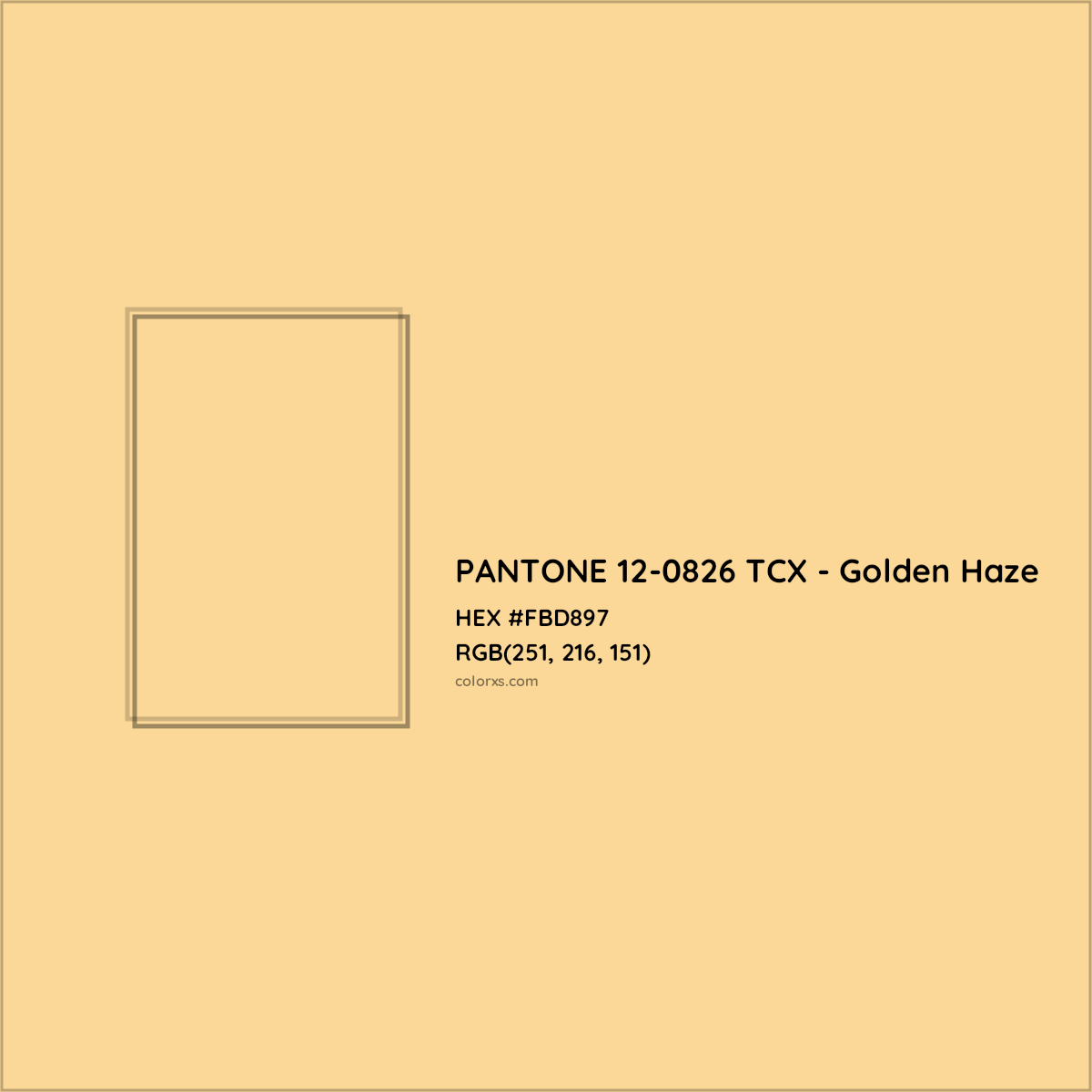 HEX #FBD897 PANTONE 12-0826 TCX - Golden Haze CMS Pantone TCX - Color Code