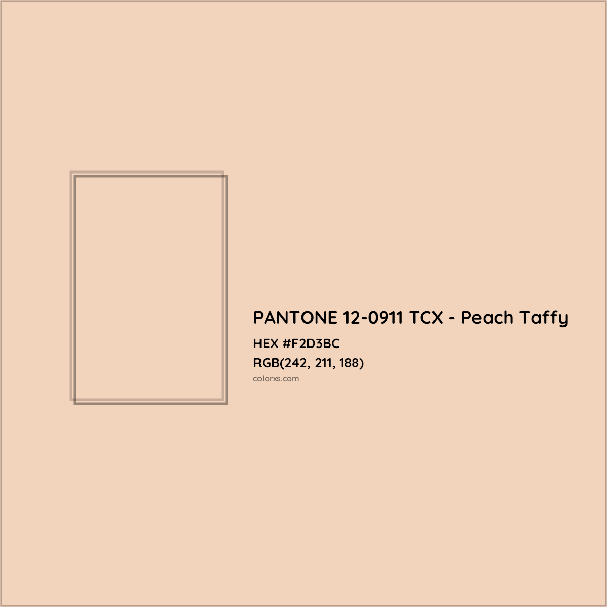 HEX #F2D3BC PANTONE 12-0911 TCX - Peach Taffy CMS Pantone TCX - Color Code