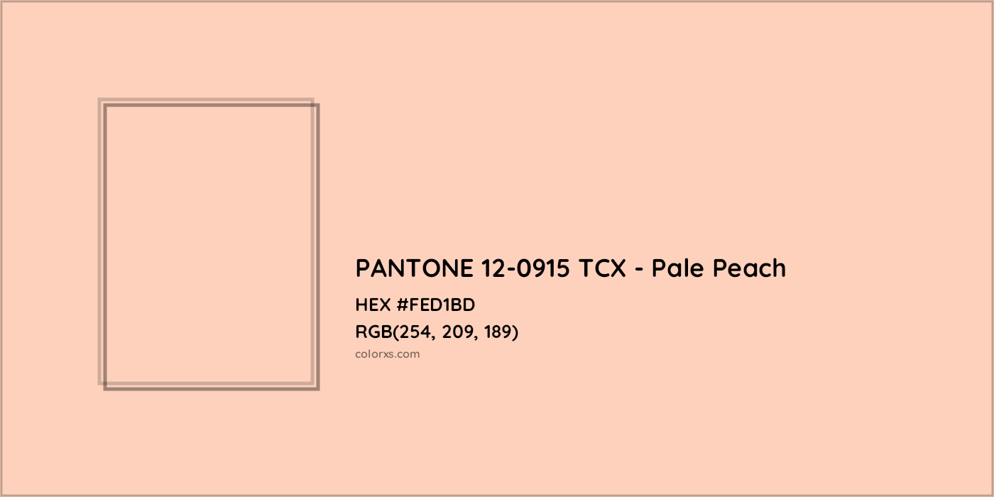 HEX #FED1BD PANTONE 12-0915 TCX - Pale Peach CMS Pantone TCX - Color Code