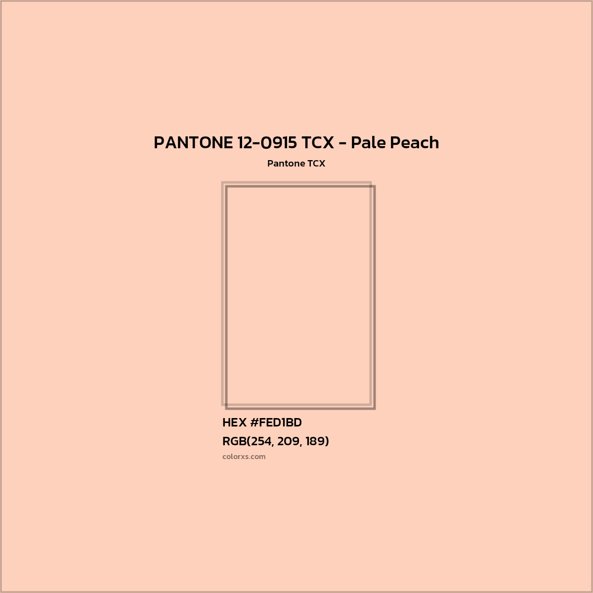 HEX #FED1BD PANTONE 12-0915 TCX - Pale Peach CMS Pantone TCX - Color Code