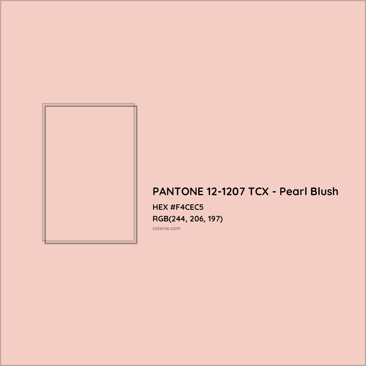 HEX #F4CEC5 PANTONE 12-1207 TCX - Pearl Blush CMS Pantone TCX - Color Code