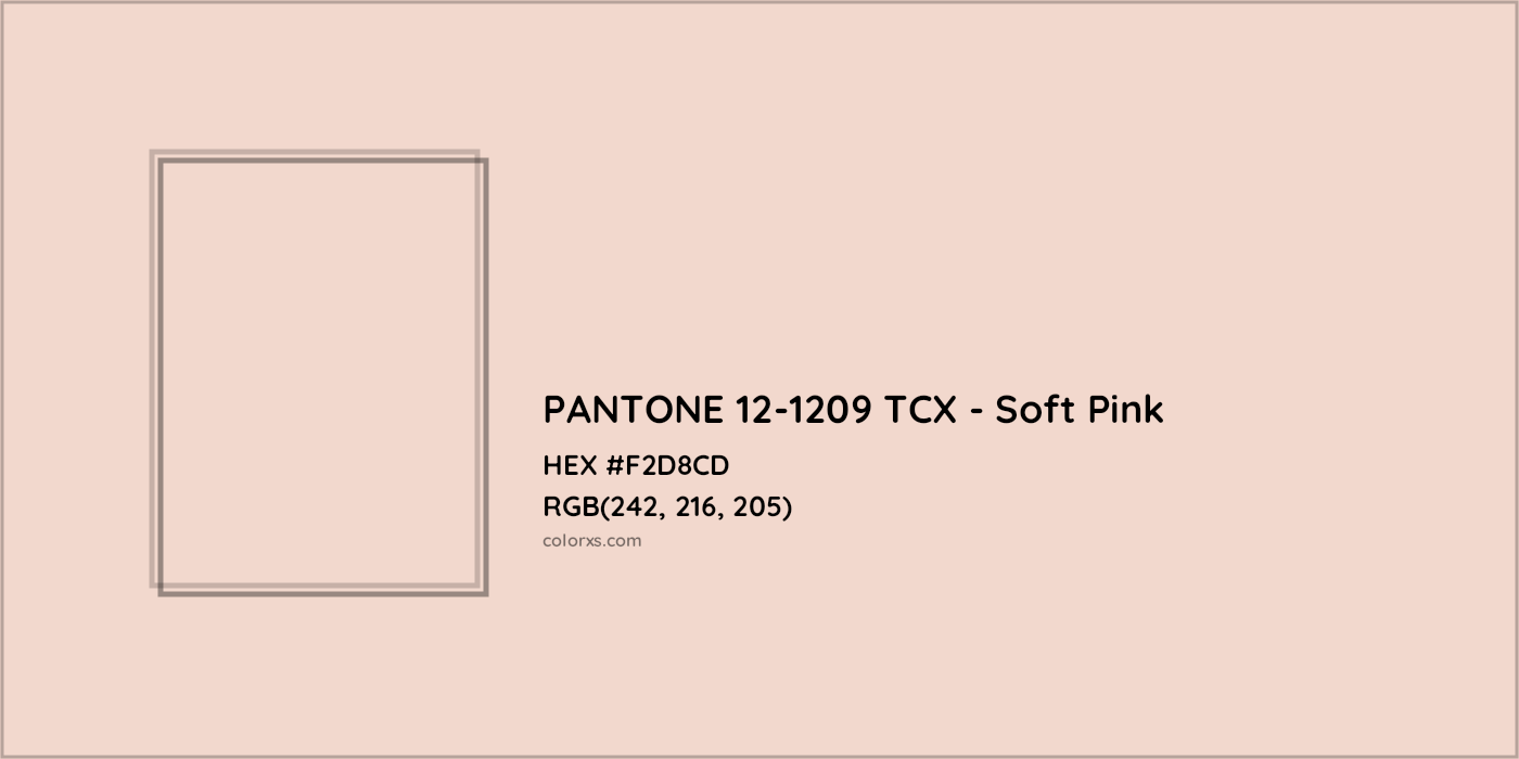 HEX #F2D8CD PANTONE 12-1209 TCX - Soft Pink CMS Pantone TCX - Color Code
