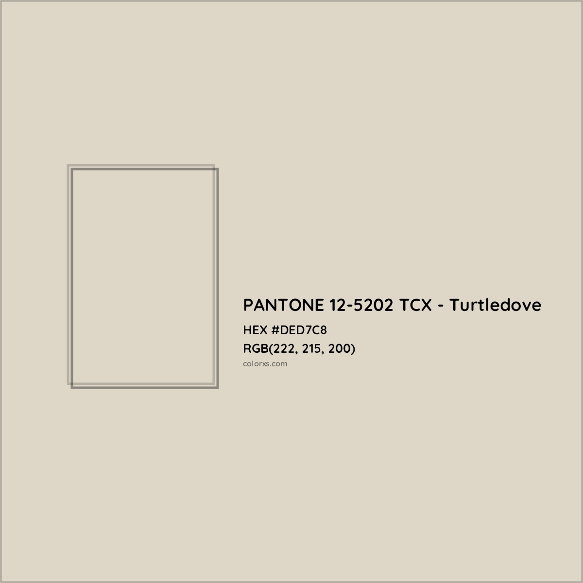 HEX #DED7C8 PANTONE 12-5202 TCX - Turtledove CMS Pantone TCX - Color Code