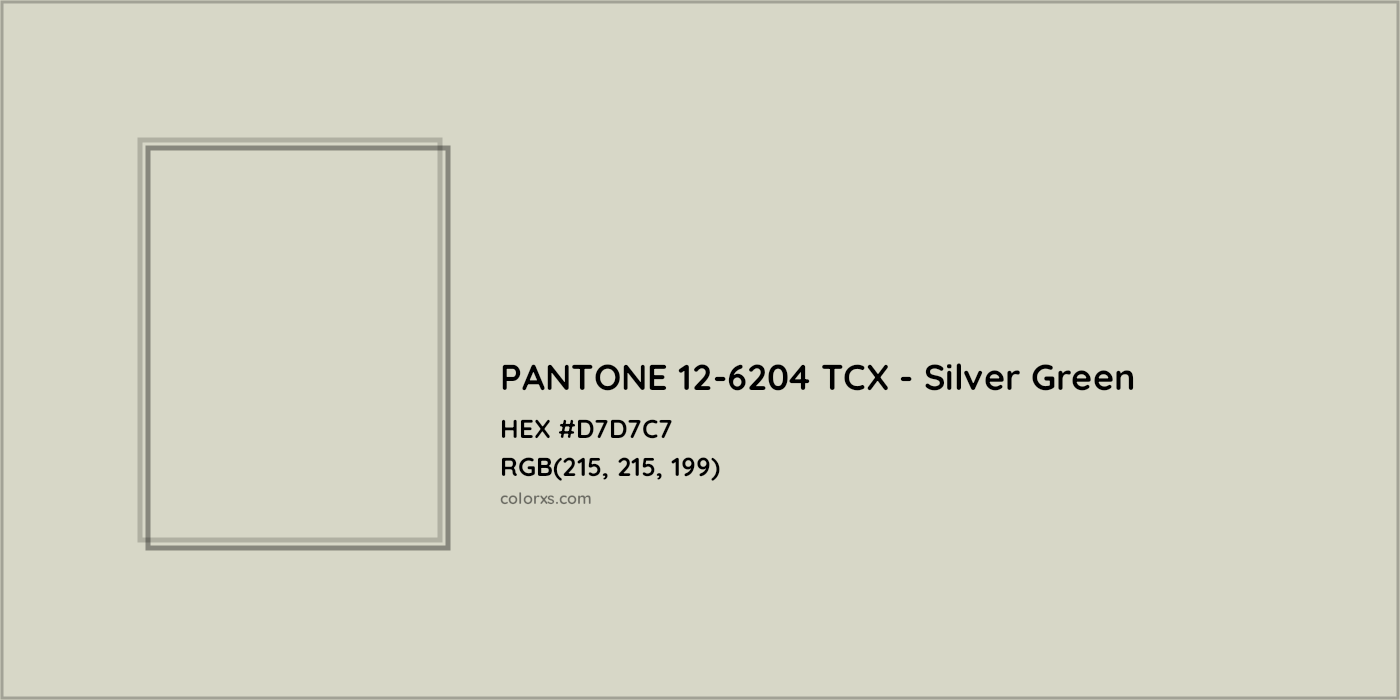 HEX #D7D7C7 PANTONE 12-6204 TCX - Silver Green CMS Pantone TCX - Color Code