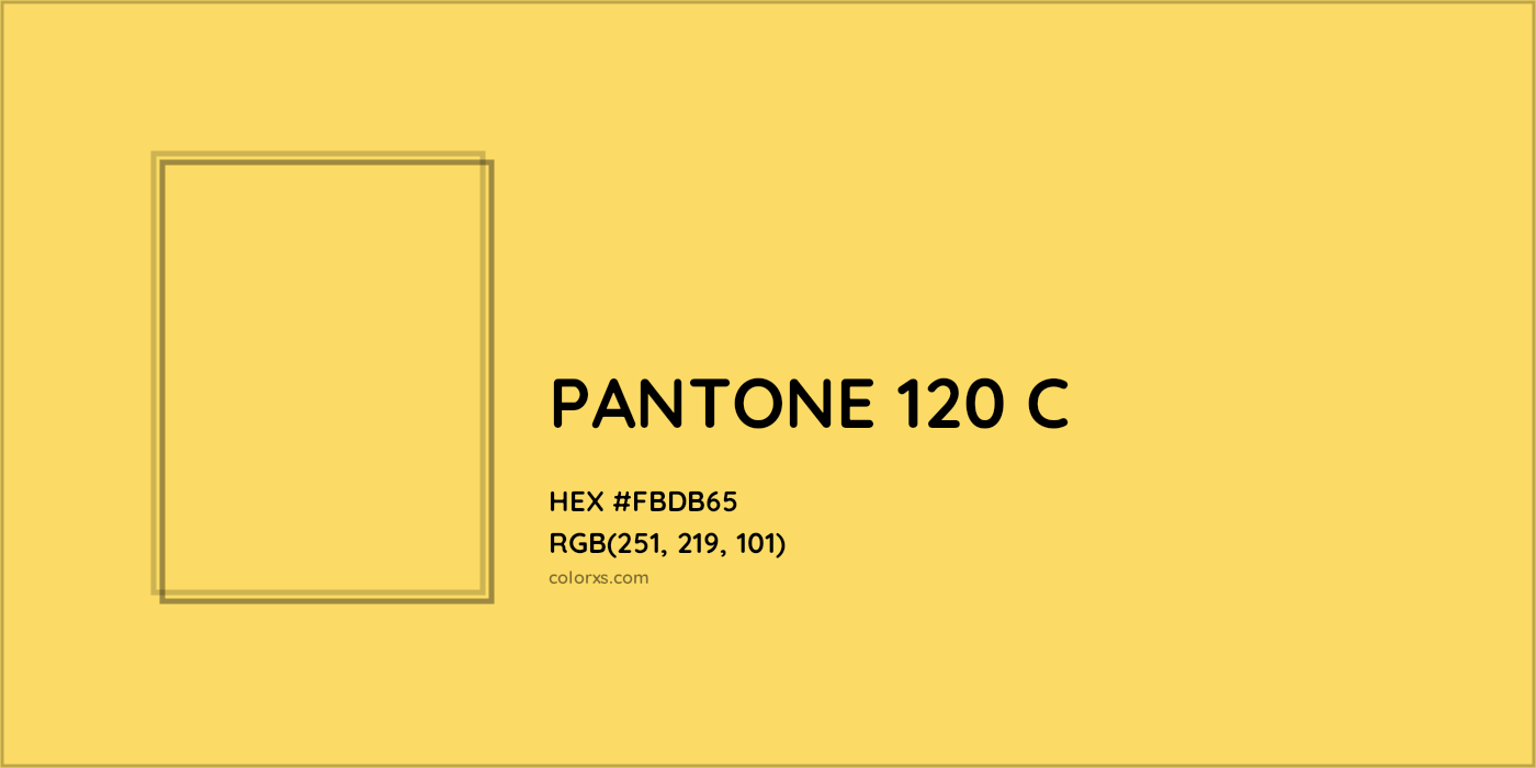 HEX #FBDB65 PANTONE 120 C CMS Pantone PMS - Color Code