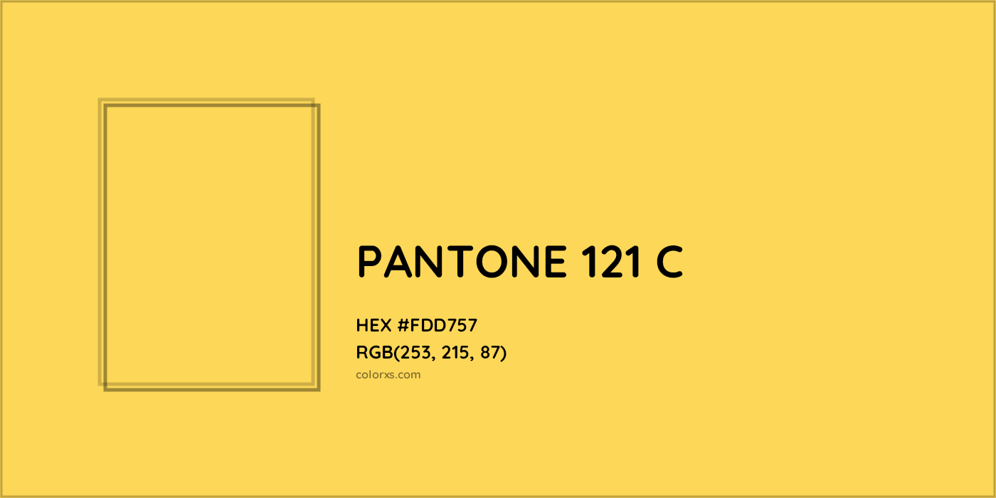 HEX #FDD757 PANTONE 121 C CMS Pantone PMS - Color Code