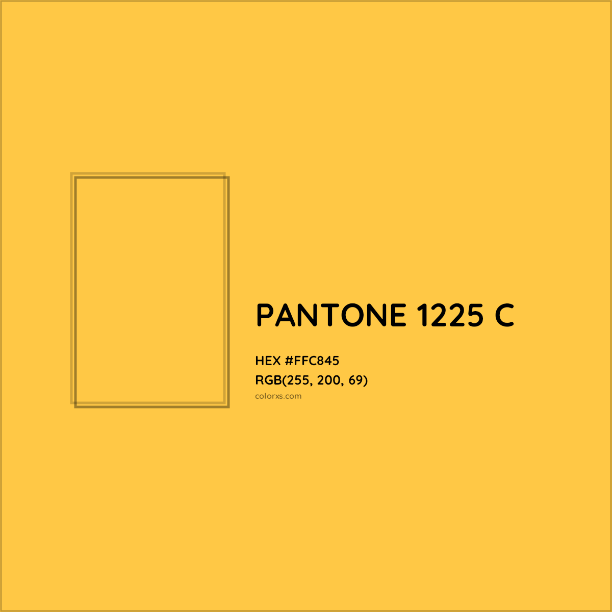 HEX #FFC845 PANTONE 1225 C CMS Pantone PMS - Color Code