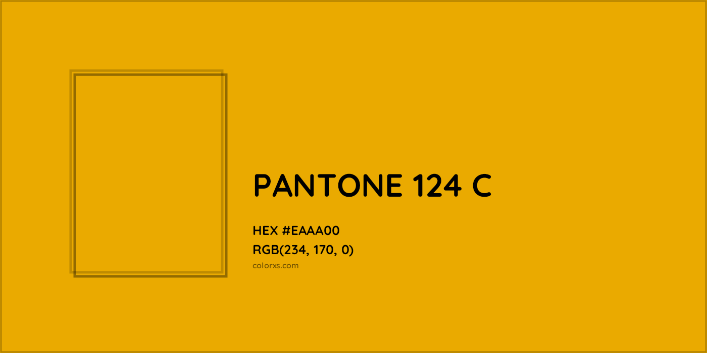 HEX #EAAA00 PANTONE 124 C CMS Pantone PMS - Color Code