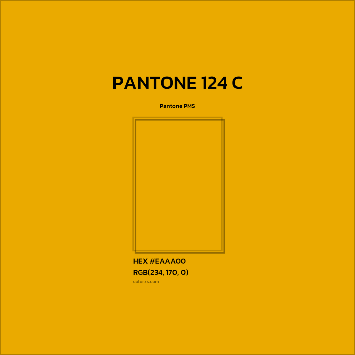 HEX #EAAA00 PANTONE 124 C CMS Pantone PMS - Color Code