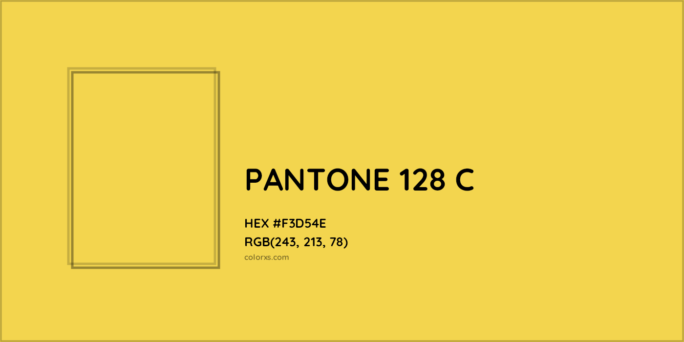 HEX #F3D54E PANTONE 128 C CMS Pantone PMS - Color Code