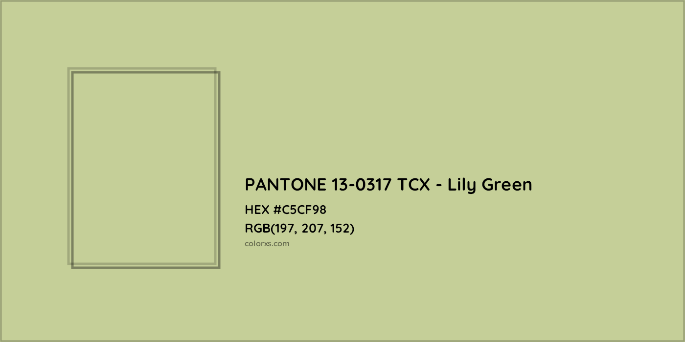 HEX #C5CF98 PANTONE 13-0317 TCX - Lily Green CMS Pantone TCX - Color Code