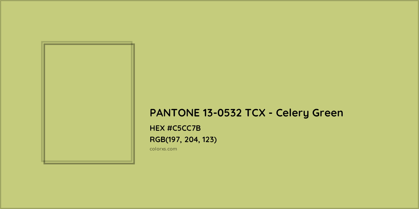 HEX #C5CC7B PANTONE 13-0532 TCX - Celery Green CMS Pantone TCX - Color Code
