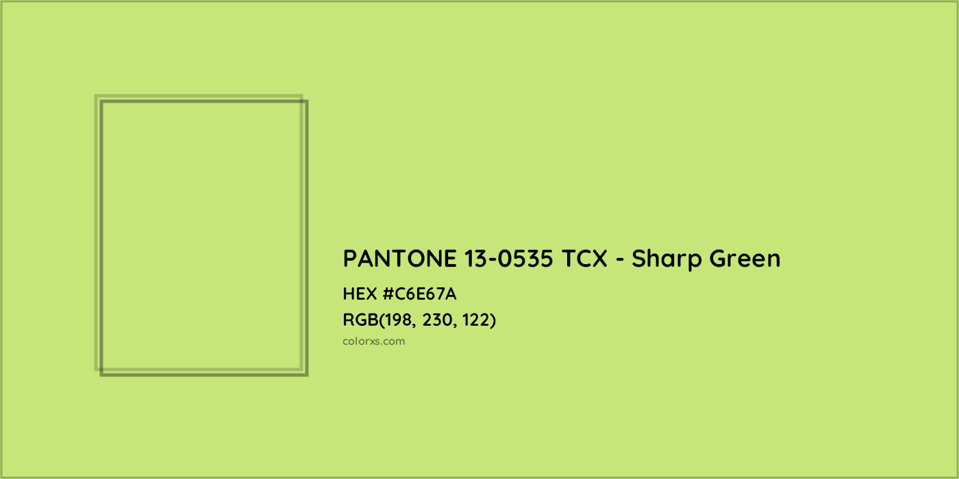 HEX #C6E67A PANTONE 13-0535 TCX - Sharp Green CMS Pantone TCX - Color Code