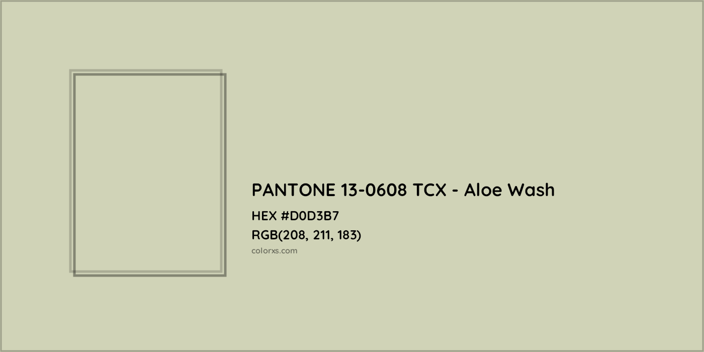 HEX #D0D3B7 PANTONE 13-0608 TCX - Aloe Wash CMS Pantone TCX - Color Code