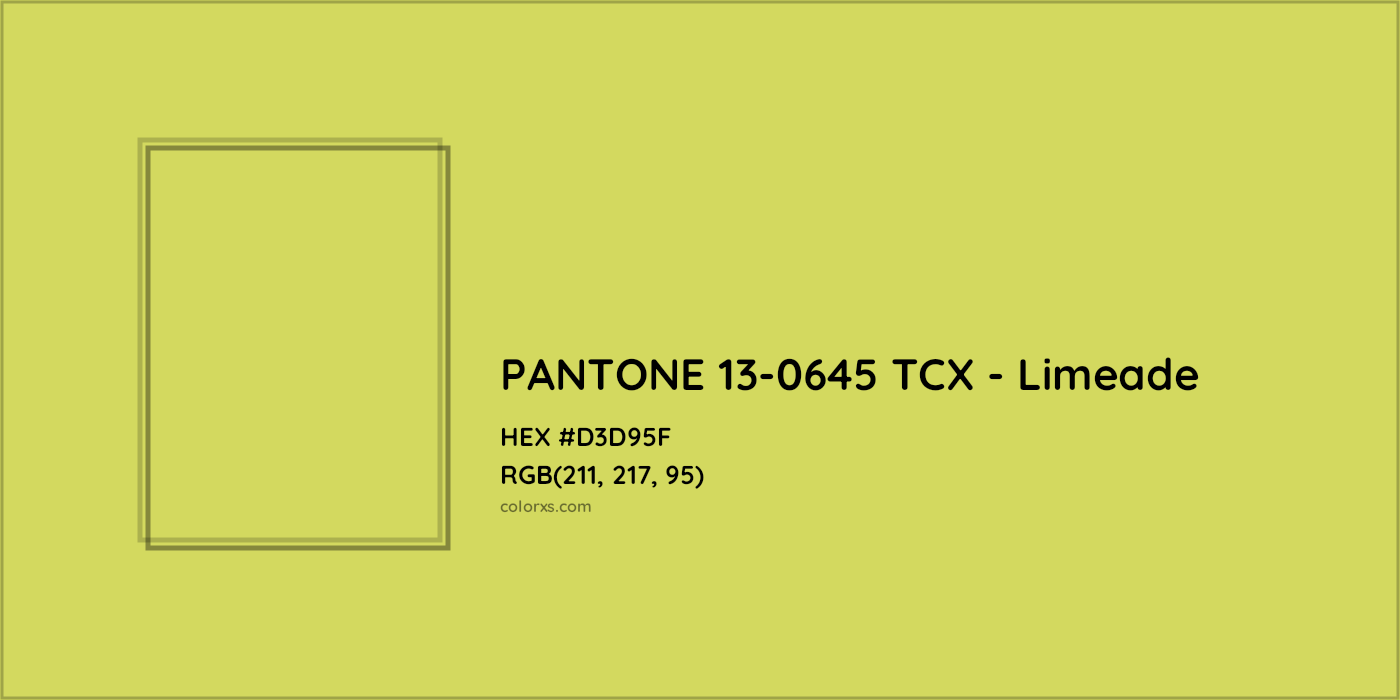 HEX #D3D95F PANTONE 13-0645 TCX - Limeade CMS Pantone TCX - Color Code