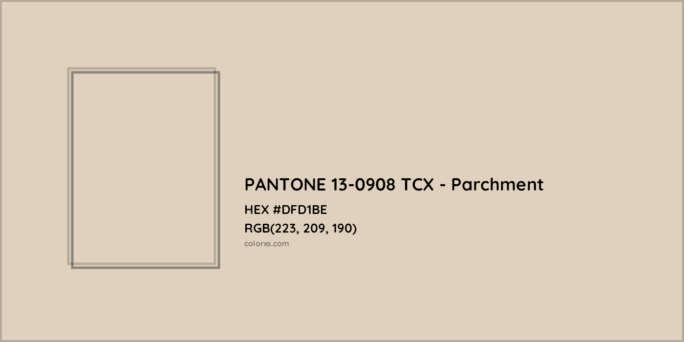 HEX #DFD1BE PANTONE 13-0908 TCX - Parchment CMS Pantone TCX - Color Code