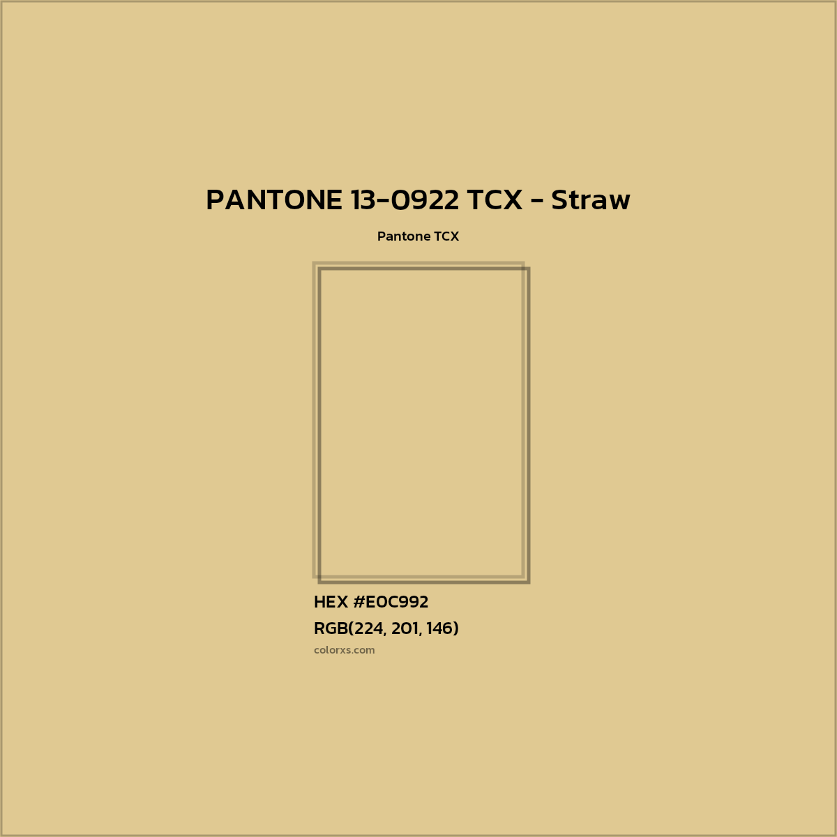 HEX #E0C992 PANTONE 13-0922 TCX - Straw CMS Pantone TCX - Color Code