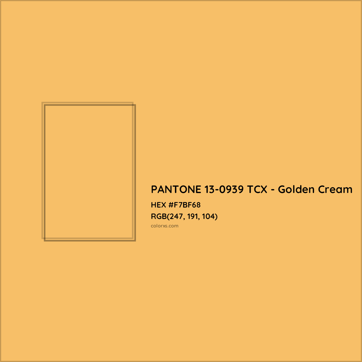 HEX #F7BF68 PANTONE 13-0939 TCX - Golden Cream CMS Pantone TCX - Color Code
