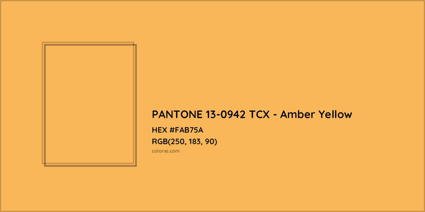 HEX #FAB75A PANTONE 13-0942 TCX - Amber Yellow CMS Pantone TCX - Color Code
