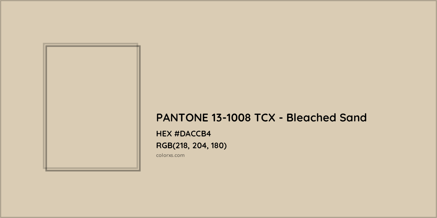HEX #DACCB4 PANTONE 13-1008 TCX - Bleached Sand CMS Pantone TCX - Color Code