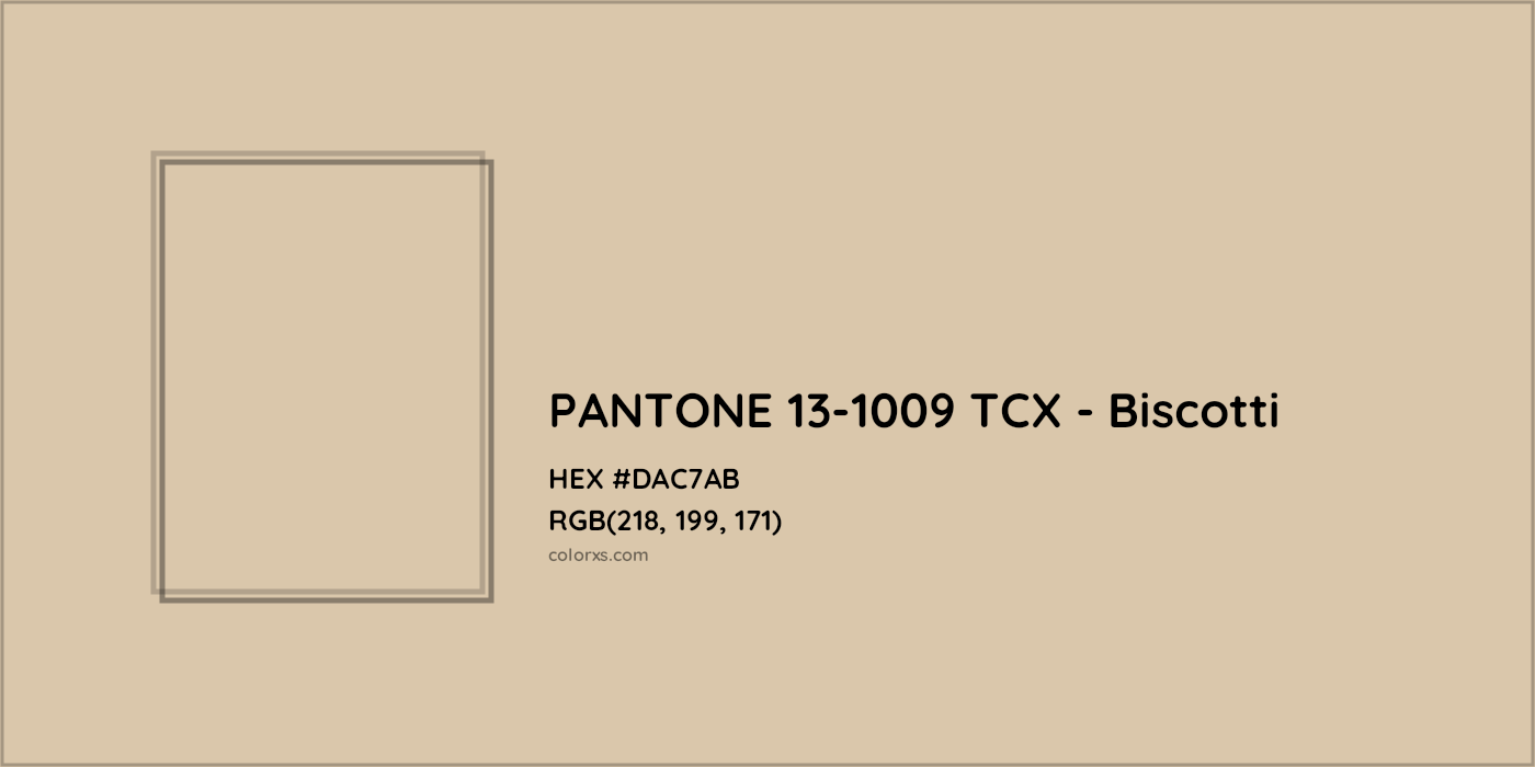 HEX #DAC7AB PANTONE 13-1009 TCX - Biscotti CMS Pantone TCX - Color Code