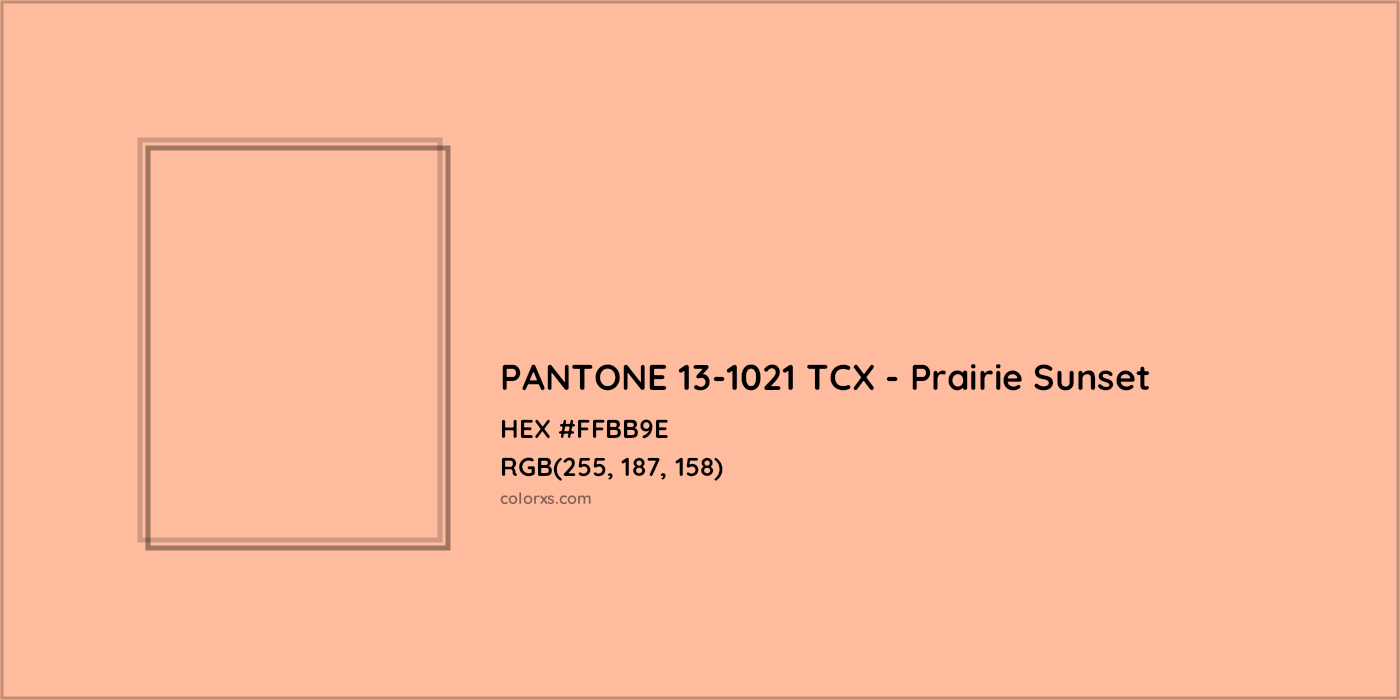 HEX #FFBB9E PANTONE 13-1021 TCX - Prairie Sunset CMS Pantone TCX - Color Code