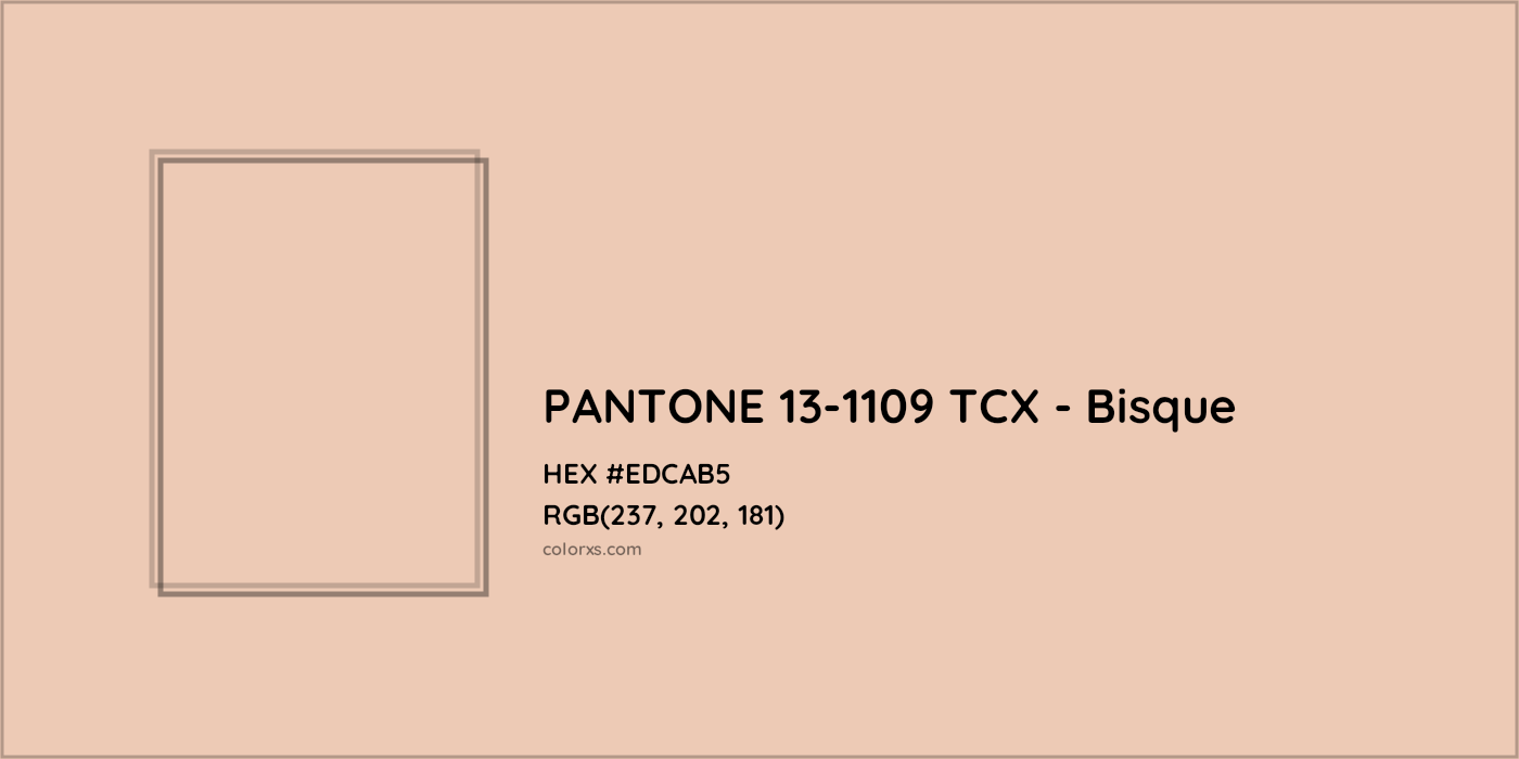 HEX #EDCAB5 PANTONE 13-1109 TCX - Bisque CMS Pantone TCX - Color Code