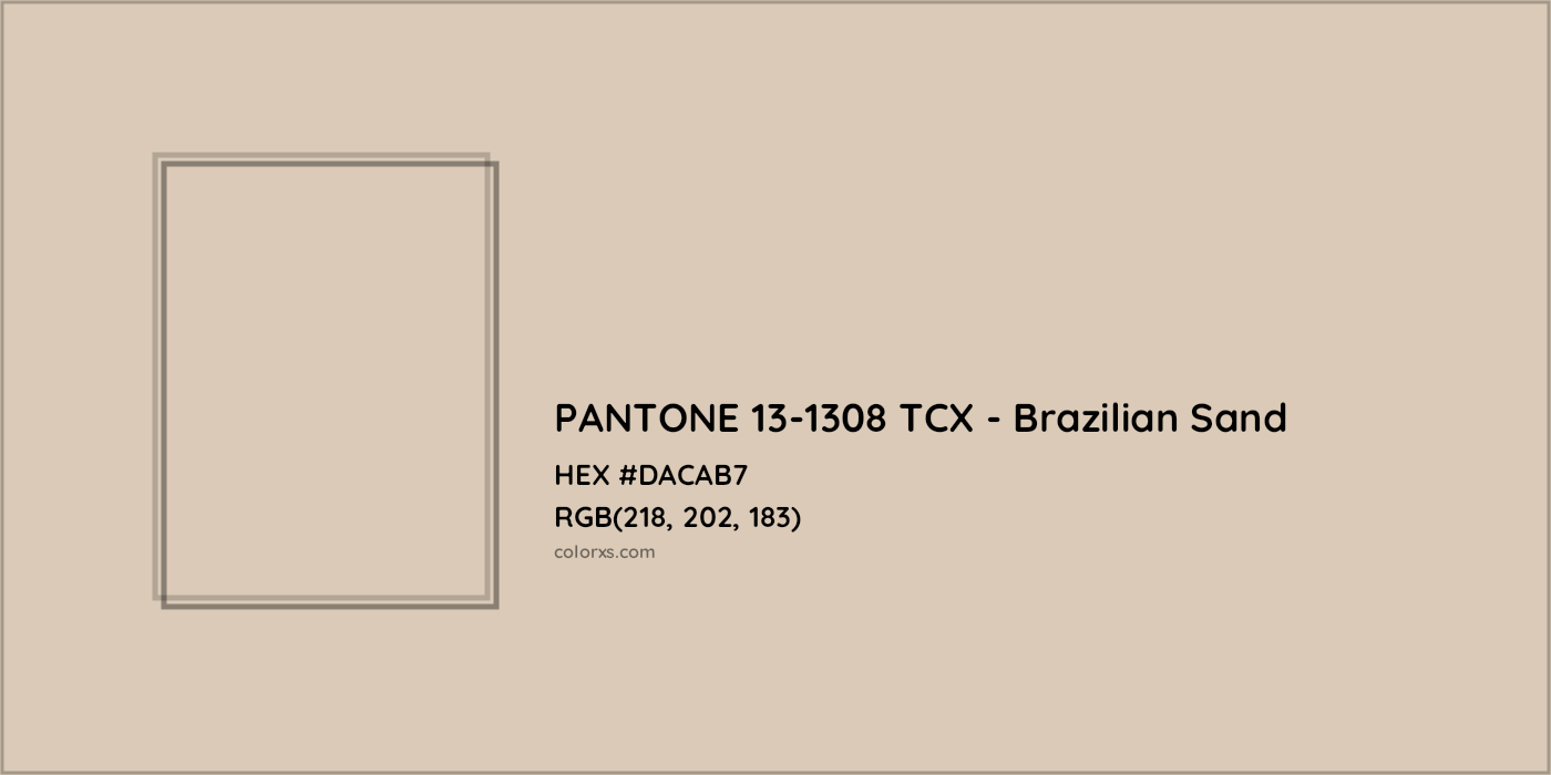 HEX #DACAB7 PANTONE 13-1308 TCX - Brazilian Sand CMS Pantone TCX - Color Code