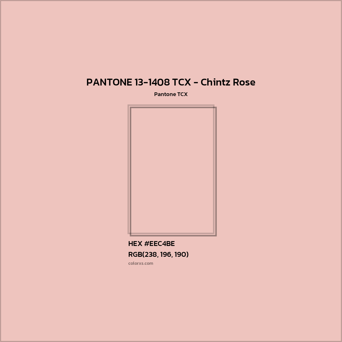 HEX #EEC4BE PANTONE 13-1408 TCX - Chintz Rose CMS Pantone TCX - Color Code