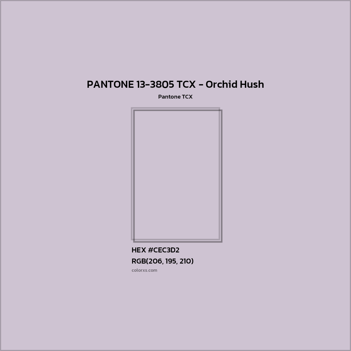 HEX #CEC3D2 PANTONE 13-3805 TCX - Orchid Hush CMS Pantone TCX - Color Code