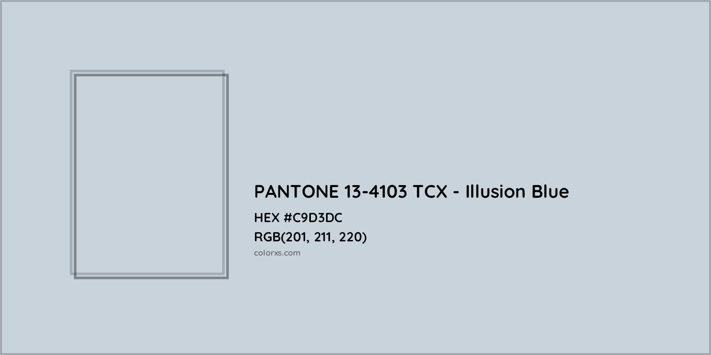 HEX #C9D3DC PANTONE 13-4103 TCX - Illusion Blue CMS Pantone TCX - Color Code