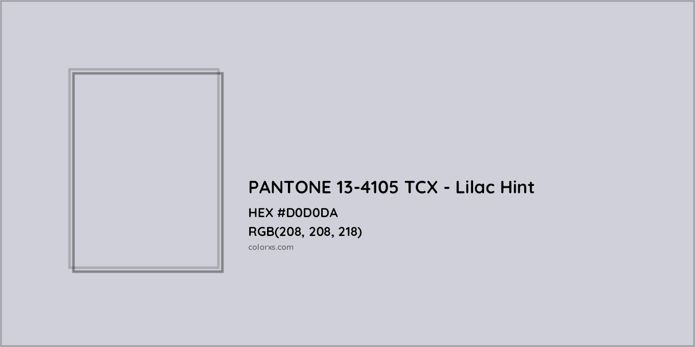 HEX #D0D0DA PANTONE 13-4105 TCX - Lilac Hint CMS Pantone TCX - Color Code