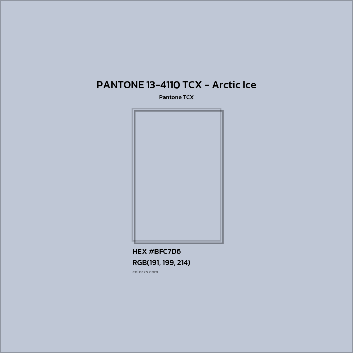 HEX #BFC7D6 PANTONE 13-4110 TCX - Arctic Ice CMS Pantone TCX - Color Code