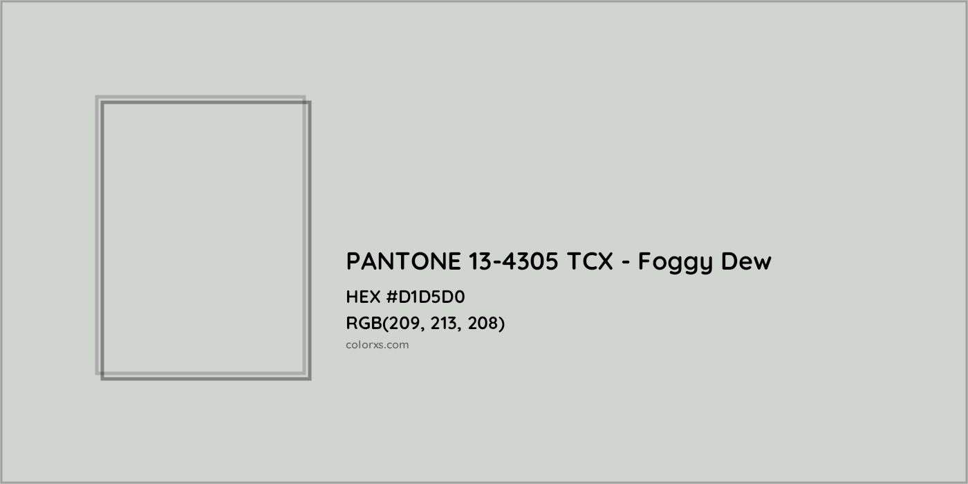 HEX #D1D5D0 PANTONE 13-4305 TCX - Foggy Dew CMS Pantone TCX - Color Code
