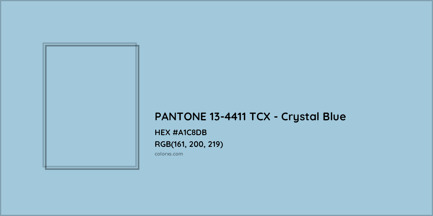 HEX #A1C8DB PANTONE 13-4411 TCX - Crystal Blue CMS Pantone TCX - Color Code