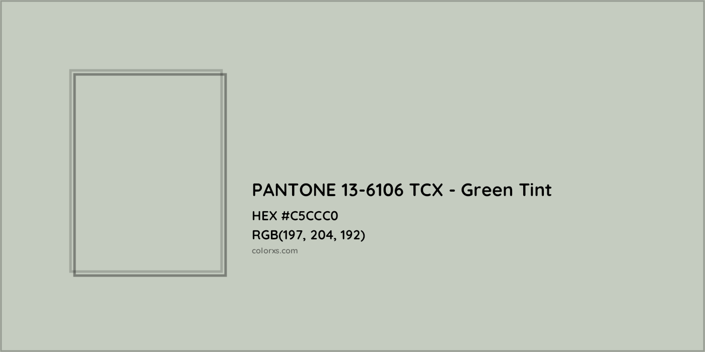 HEX #C5CCC0 PANTONE 13-6106 TCX - Green Tint CMS Pantone TCX - Color Code