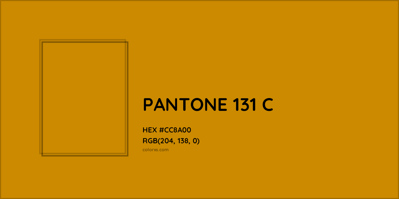 HEX #CC8A00 PANTONE 131 C CMS Pantone PMS - Color Code