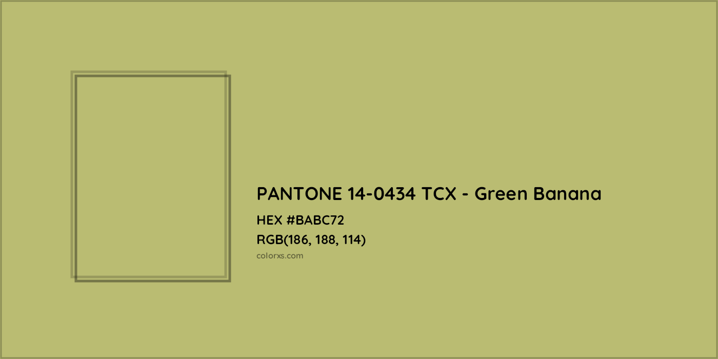 HEX #BABC72 PANTONE 14-0434 TCX - Green Banana CMS Pantone TCX - Color Code