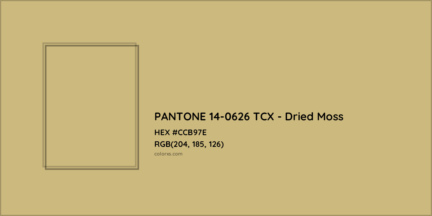 HEX #CCB97E PANTONE 14-0626 TCX - Dried Moss CMS Pantone TCX - Color Code
